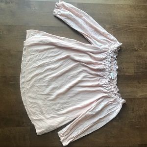 Knox rose pink off the shoulder top